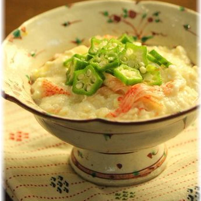 お豆腐中華とろろ。　と　献立。