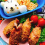 【キャラ弁】肉巻きソーセージでエビフライ風弁当