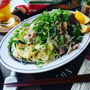 雨天決行!?と、どっさりねぎがたまらない❤あっという間にねぎだく塩焼きそば❤