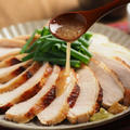 鶏むね肉のぽん酢鴨ロース風　、　炊飯器レシピと電子レンジレシピ