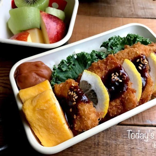 息子の✳︎チキンカツのっけ弁当♡