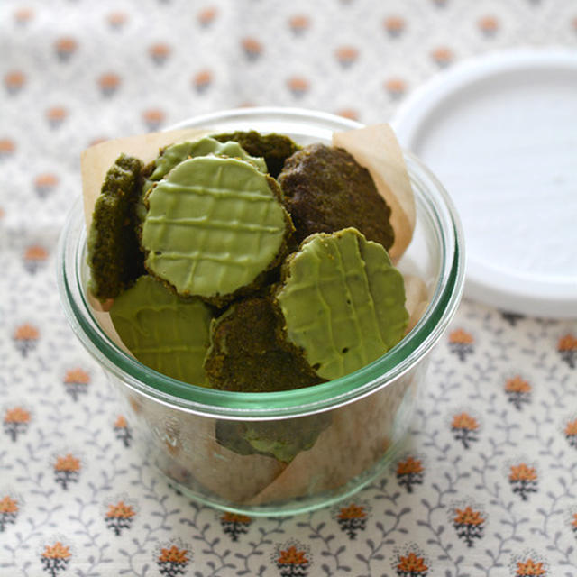 全粒粉抹茶オイルクッキー。【裏は抹茶チョコ】