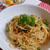 次は君の番！　と、　合法ハーブSHISOとたらこのパスタ。