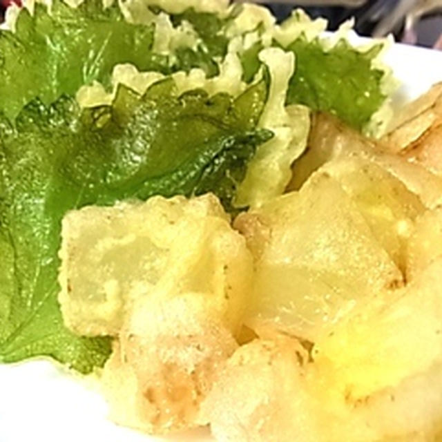 収穫！　〜大葉の天ぷらと玉ねぎのかき揚げ〜