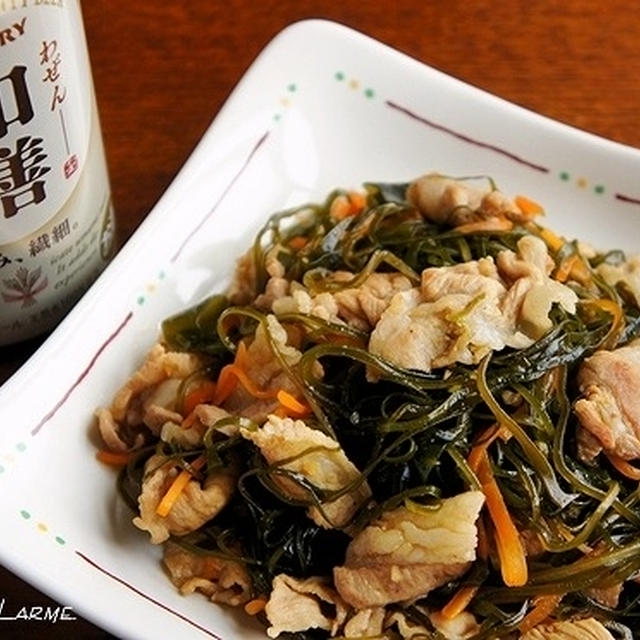 ビールもご飯もすすむ夏のおかず〜切り昆布と豚肉の炒め物〜