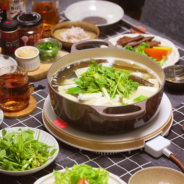 【献立】あさりとせりの湯豆腐と牛タン。～今世紀最大の謎が解明されました～