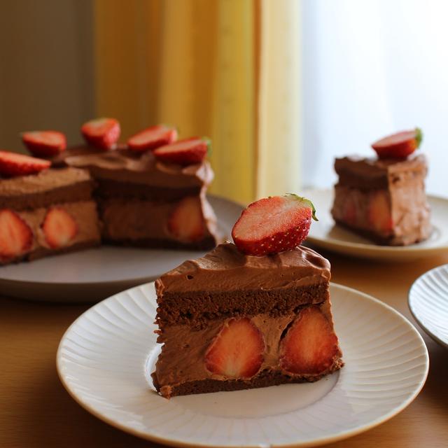 チョコスフレサンドケーキ☆おうちで一緒にバレンタインを楽しもう♪