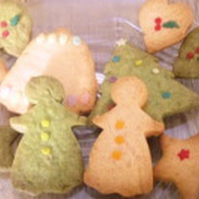 クリスマスカラーdeさくさく型抜きクッキーレシピ☆