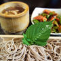 ■簡単晩ご飯【温ったかつけ蕎麦／ピーマン・ウインナー・椎茸のソテー】