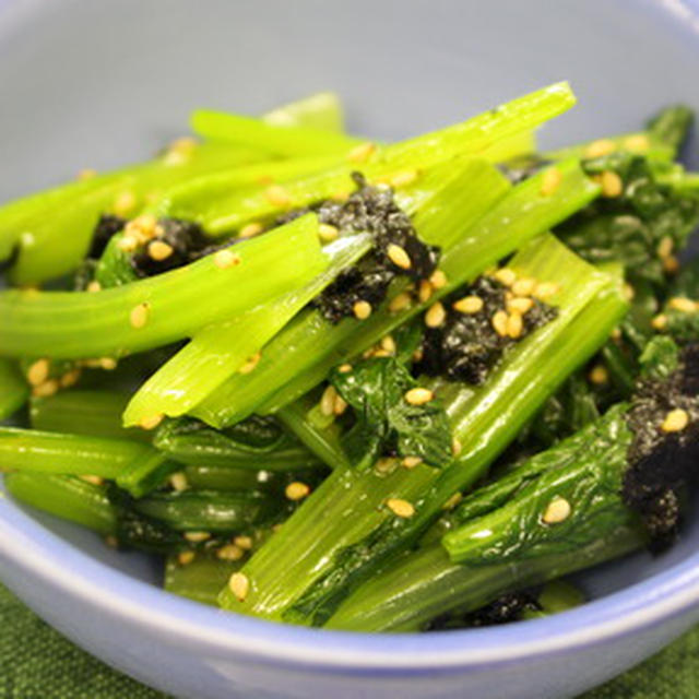 ３６５日レシピNo.３０１「小松菜の韓国風おひたし」