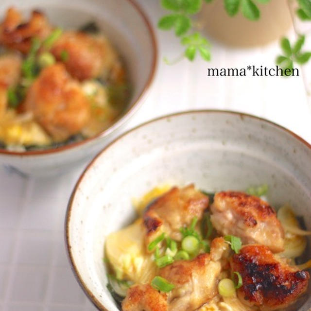 麺つゆで簡単に♬　鶏唐親子丼