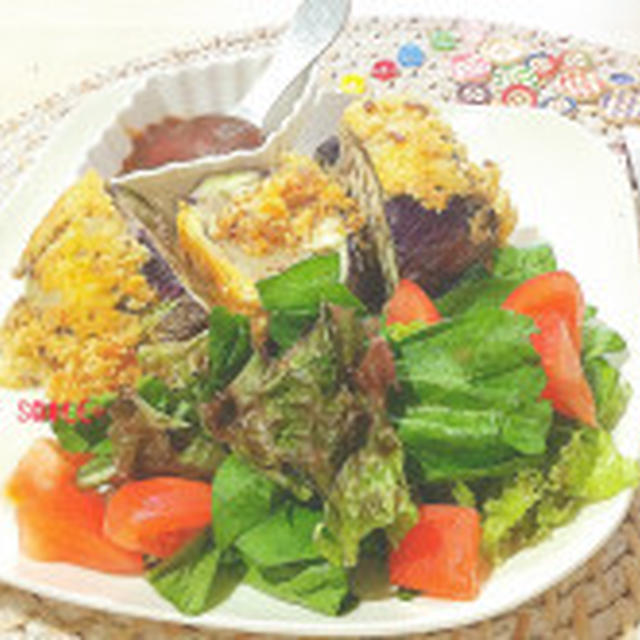 まるごと茄子のコロッケ☆ヘルシー揚げ♡