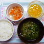ﾟ･*:.｡.【離乳食】豆腐×タラバーグ＆みかん.｡.:*･ﾟ
