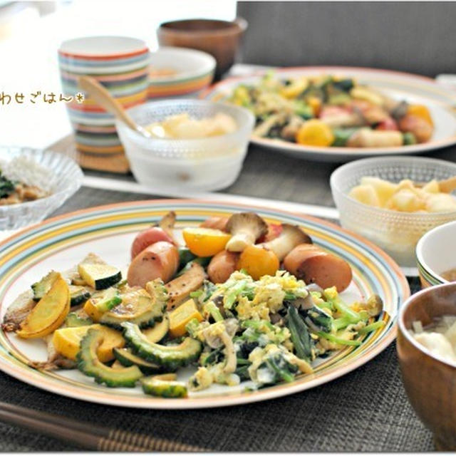 ☆20品目くらいは摂れたかな～のおかずプレートなど　12日の朝ごはん☆