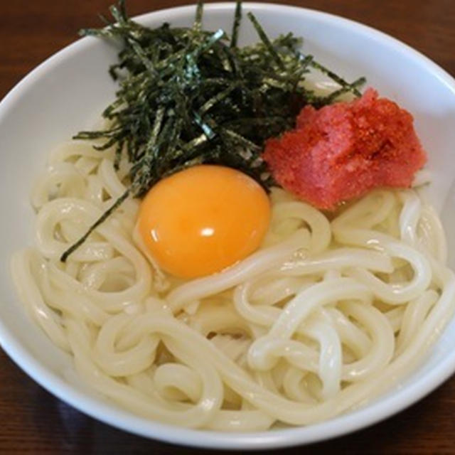 初めてかな？朝ごはんに「明太釜玉うどん」