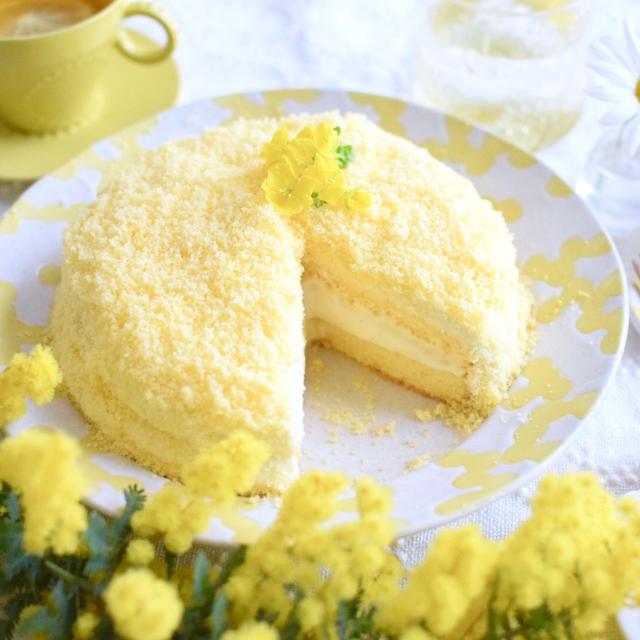 ミモザの日のミモザケーキ
