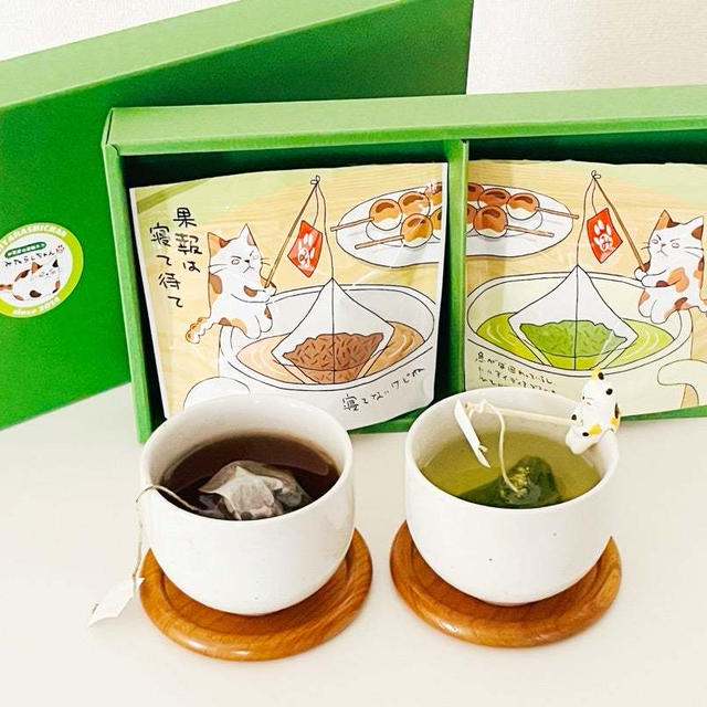 【お茶屋の看板ネコ　みたらしちゃんティーバッグセット(マスコット1個付）】