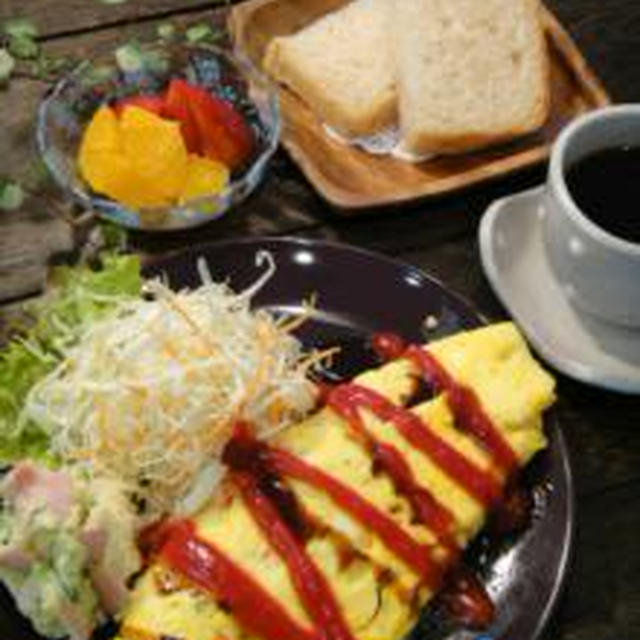 朝cafe☆野菜たっぷりオムレツモーニング