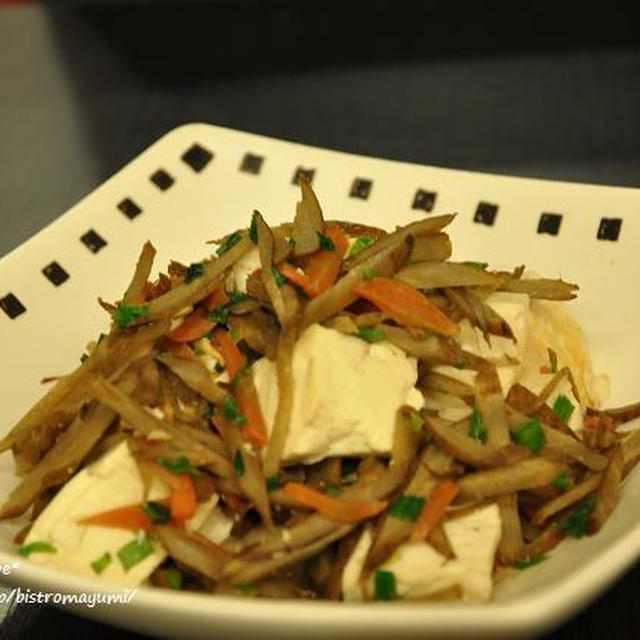 きんぴらリメイク☆豆腐ときんぴらの炒め物