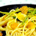 ボッタルガとアスパラのパスタ