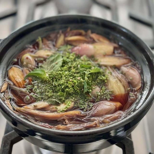 ミョウガの佃煮作り