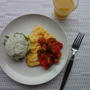 朝食の提案③　　ラタトゥイユソースのスクランブルエッグとバジルご飯