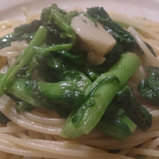 野郎飯流・シンプルな菜の花のスパゲッティ