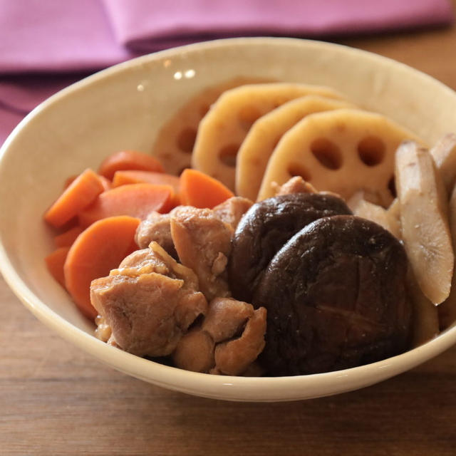冷凍作り置きで簡単！蓮根にんじんごぼう椎茸の煮しめのレシピ。お正月に便利な冷凍貯金