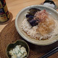 茄子の煮浸しおろしそうめん