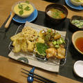 天ぷらや冷やし茶わん蒸しの晩ご飯　と　家庭菜園♪