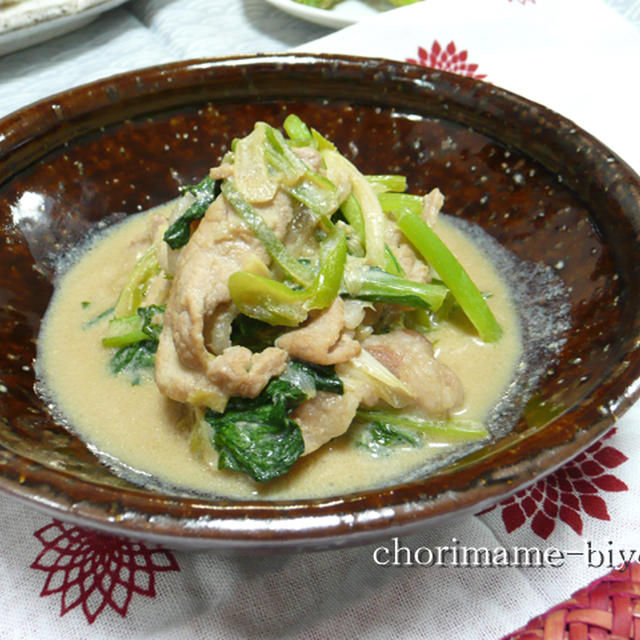 豚肉と長ねぎのコクまろオイスター煮　とはんぺんおかず