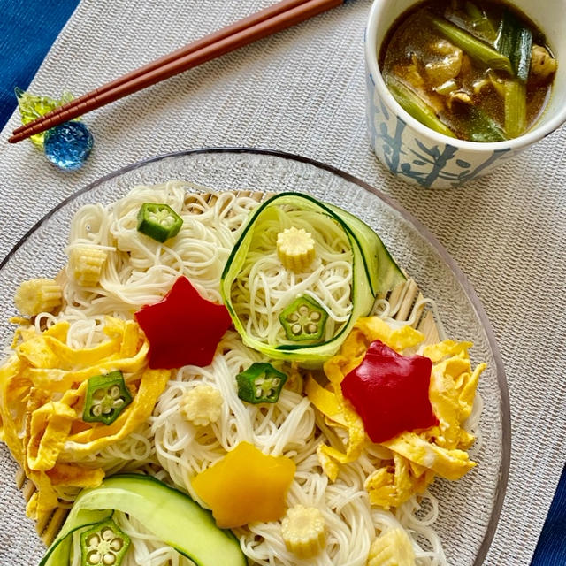 ＊七夕そうめんとカレー南蛮