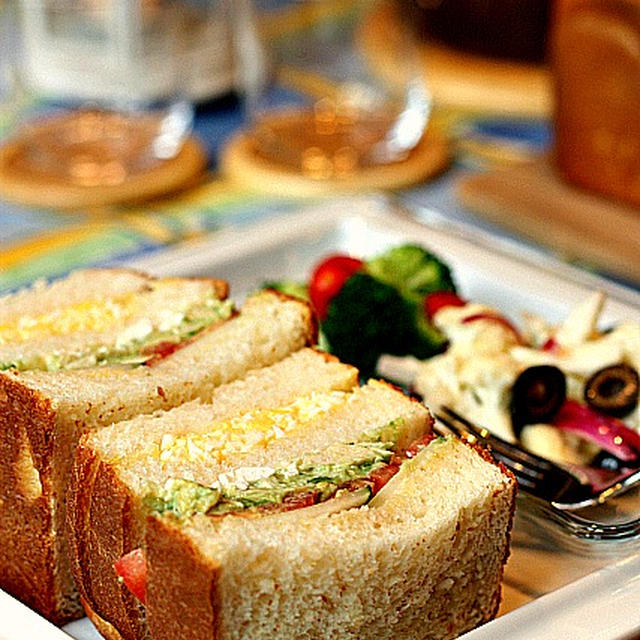Avocado Lemon Chicken & Egg Salad Sandwich with Homemade Bread