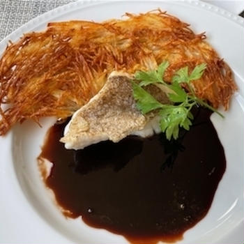 オオモンハタのポワレとカルパッチョ