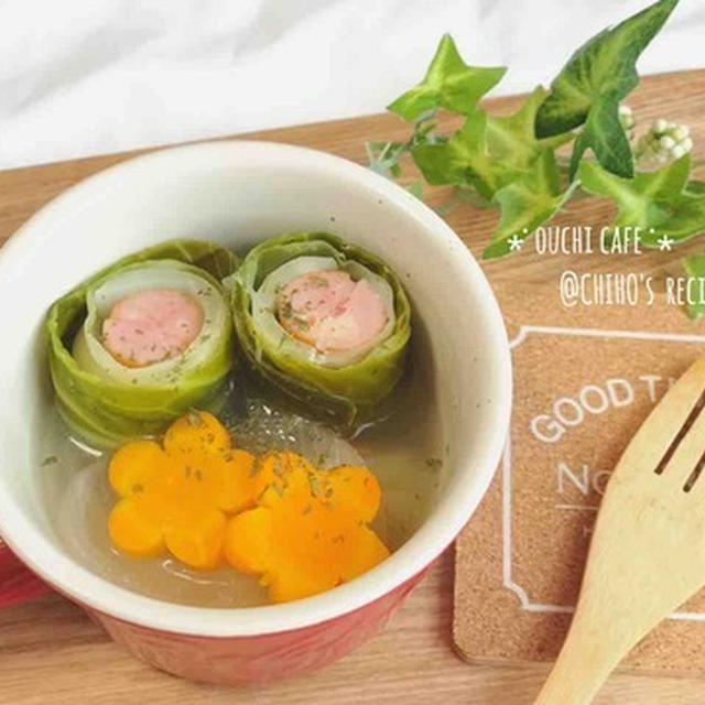 シャウエッセンで簡単レンチンロールキャベツ♡