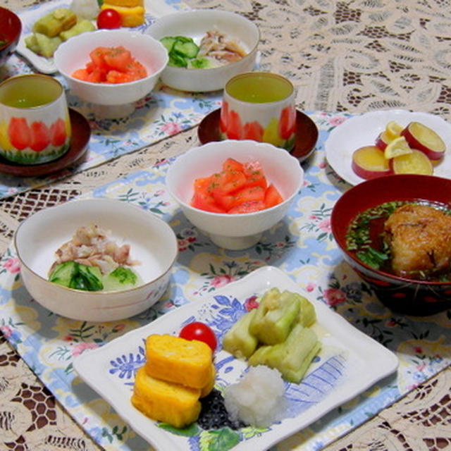 朝食　と　先週のお弁当一覧