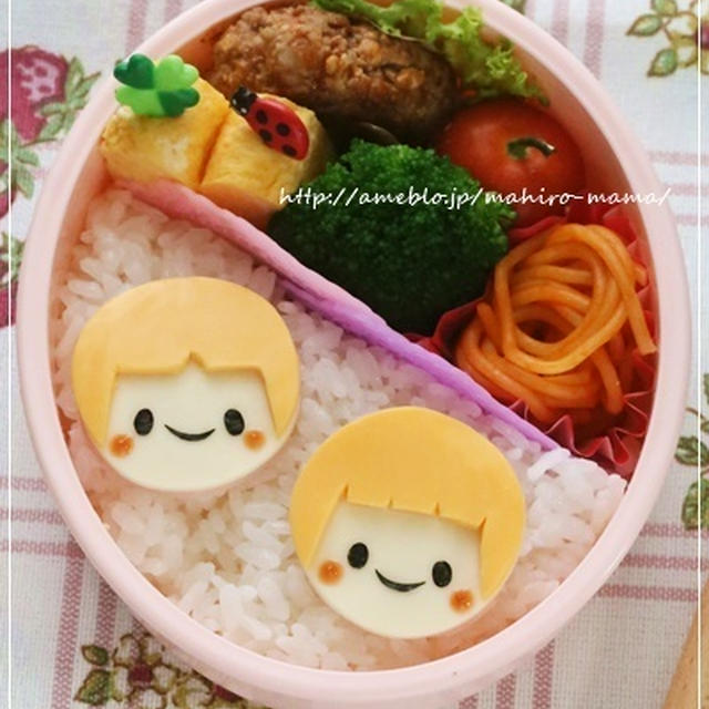 2色のチーズで女の子のお弁当＊キャラ弁
