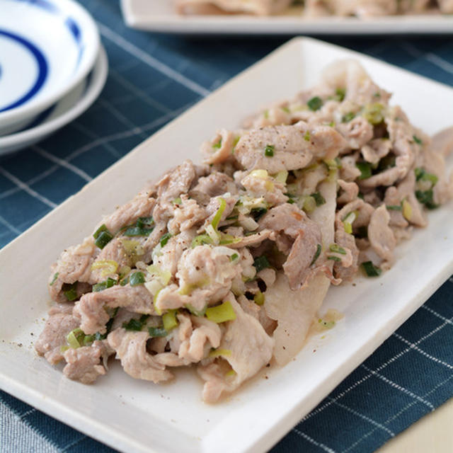 ねぎ塩豚炒め。【豚こま・フライパン炒め】のごはんの日。