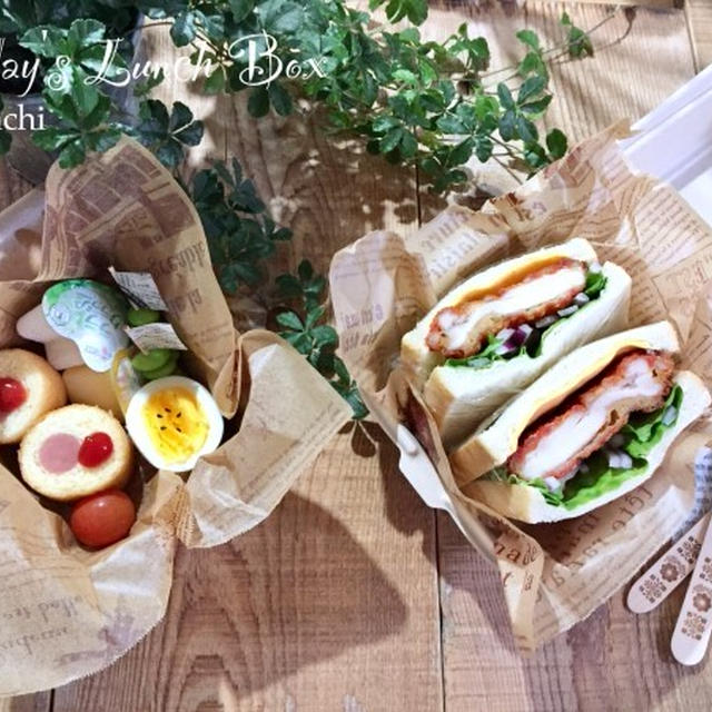 息子の✳︎チキンサンド弁当♡