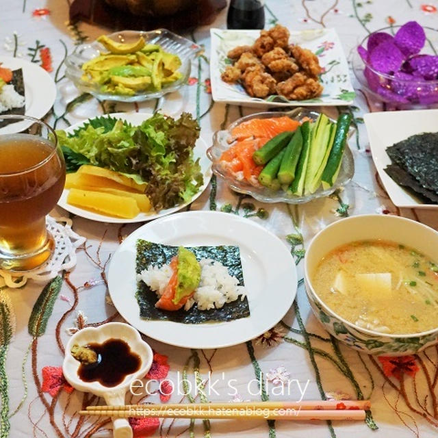 手巻き寿司パーティーは楽しい⁉️/My Homemade Dinner/อาหารมื้อดึกที่ทำเอง2