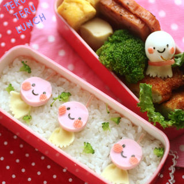 てるてる坊主弁当と。そばちこ。