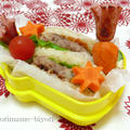 南国弁当♪ハッシュドバーグライスサンドとパイナップルにんじん
