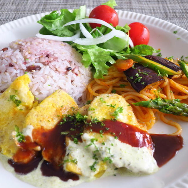 チキンピカタのワンプレートランチ