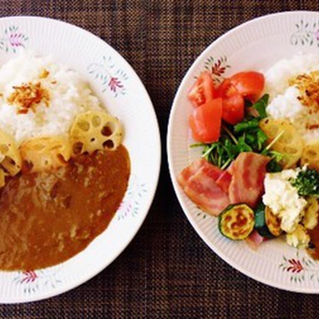 カレースパイスはブレンドしておこう☆蓮根トッピングカレーワレ♪～♪