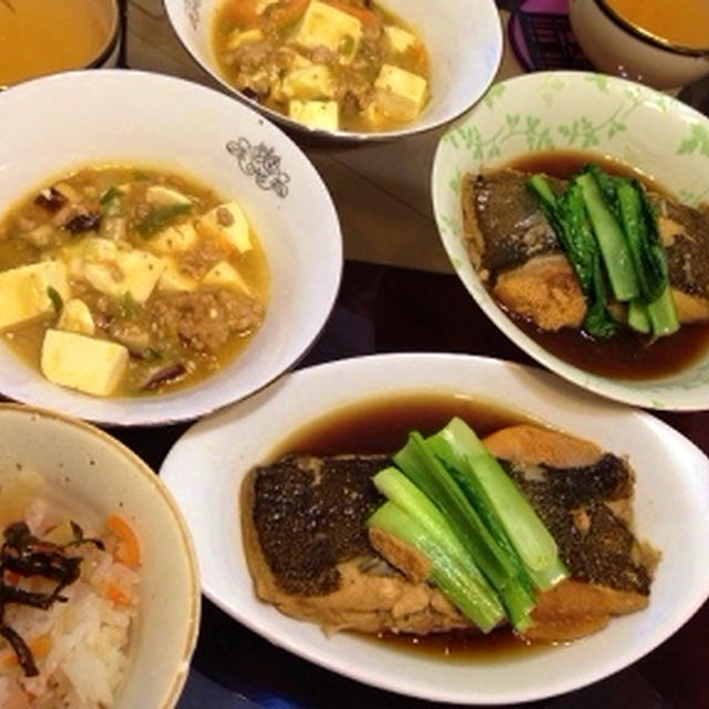 夕飯・子持ちカレイの煮つけ＆ちらし寿司