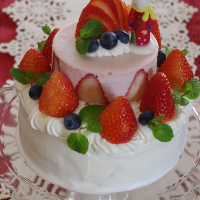 メリークリスマス いちごの2段デコレーションケーキ By ゆきさん レシピブログ 料理ブログのレシピ満載