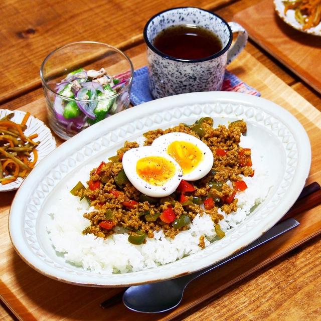 煮込み不要！！挽肉とピーマンで即席カレー！美味しくなるポイントは塩。