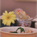 かぼちゃの蕎麦がきグラタン＆お花とスモークサーモンサラダ* by meruさん