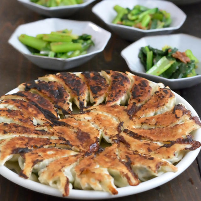 餃子の晩ごはん。