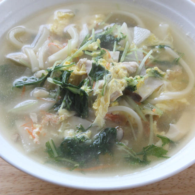 ヤマキだし部第二期始動！＊水菜のかき玉うどん